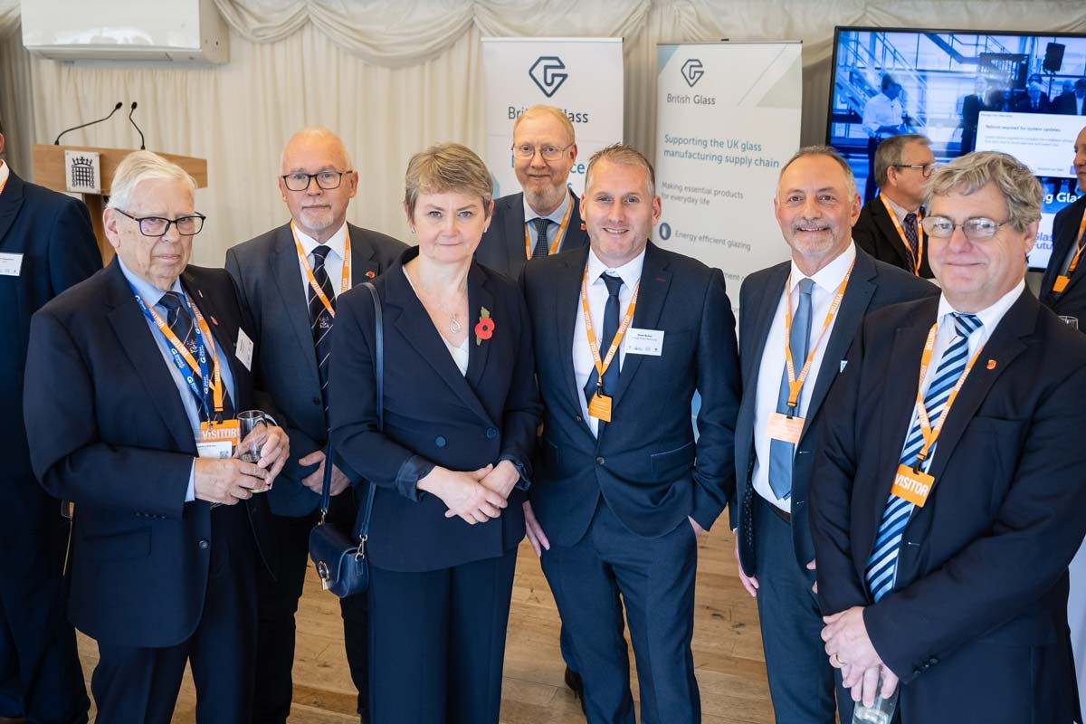 Glass Collective members with Yvette Cooper MP