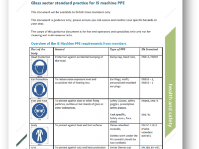 IS machine PPE guidance