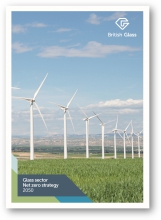 The front cover of British Glass' new industry wide net zero strategy that outlines the possible routes to net zero carbon emissions for the glass sector
