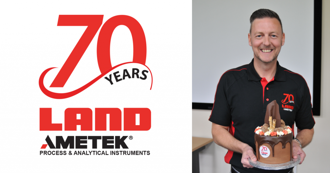 Justin Smith, AMETEK Land Managing Director, celebrates the company's 70th anniversary.