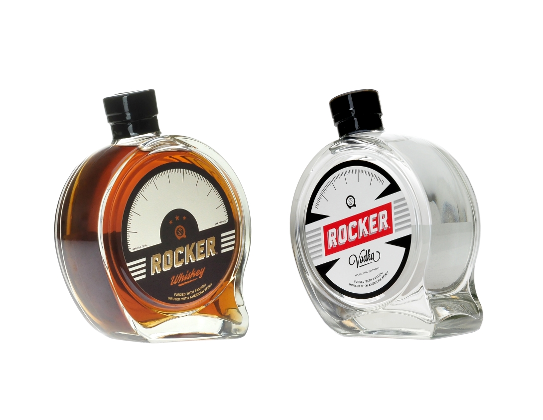 O-I's bottle design for Rocker Spirits