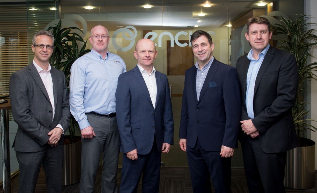 L-R: Steve Martin, head of Siemens glass, Fiacre O Donnell, ‎head of strategic development at Encirc, Adrian Curry, managing director, Encirc, Juergen Maier, Siemens UK CEO and Mike Houghton, managing director, Siemens Process Industries.